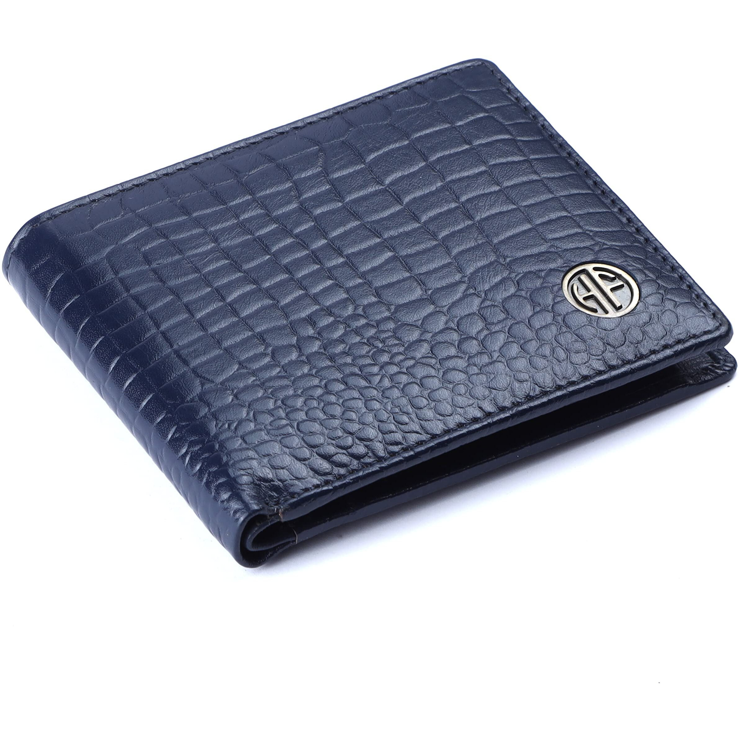 Hammonds Flycatcher Wallet For Men Leather Original, Men Wallet, Leather Wallet For Men Stylish, Mens Wallet Leather, Wallets For Man, 4 Card Slots, Purse For Men Branded, Gift For Men - Croc Blue