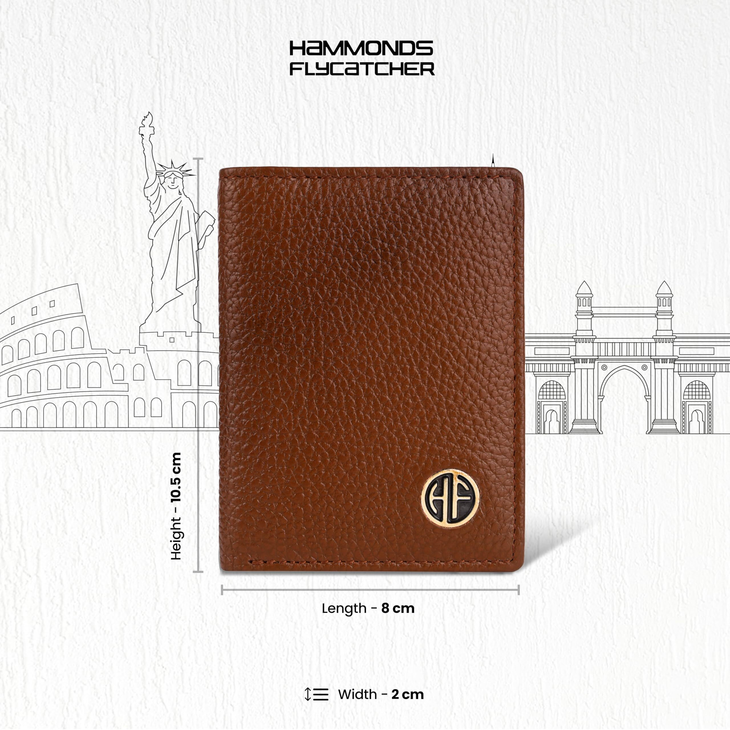 Hammonds Flycatcher Genuine Leather Card Holder Wallet For Man & Women - Credit Card Holder For Men, Rfid Credit Card Wallet For Men, 6 Card Slots, 1 Currency Slot, Atm Card Holder For Men - Tan