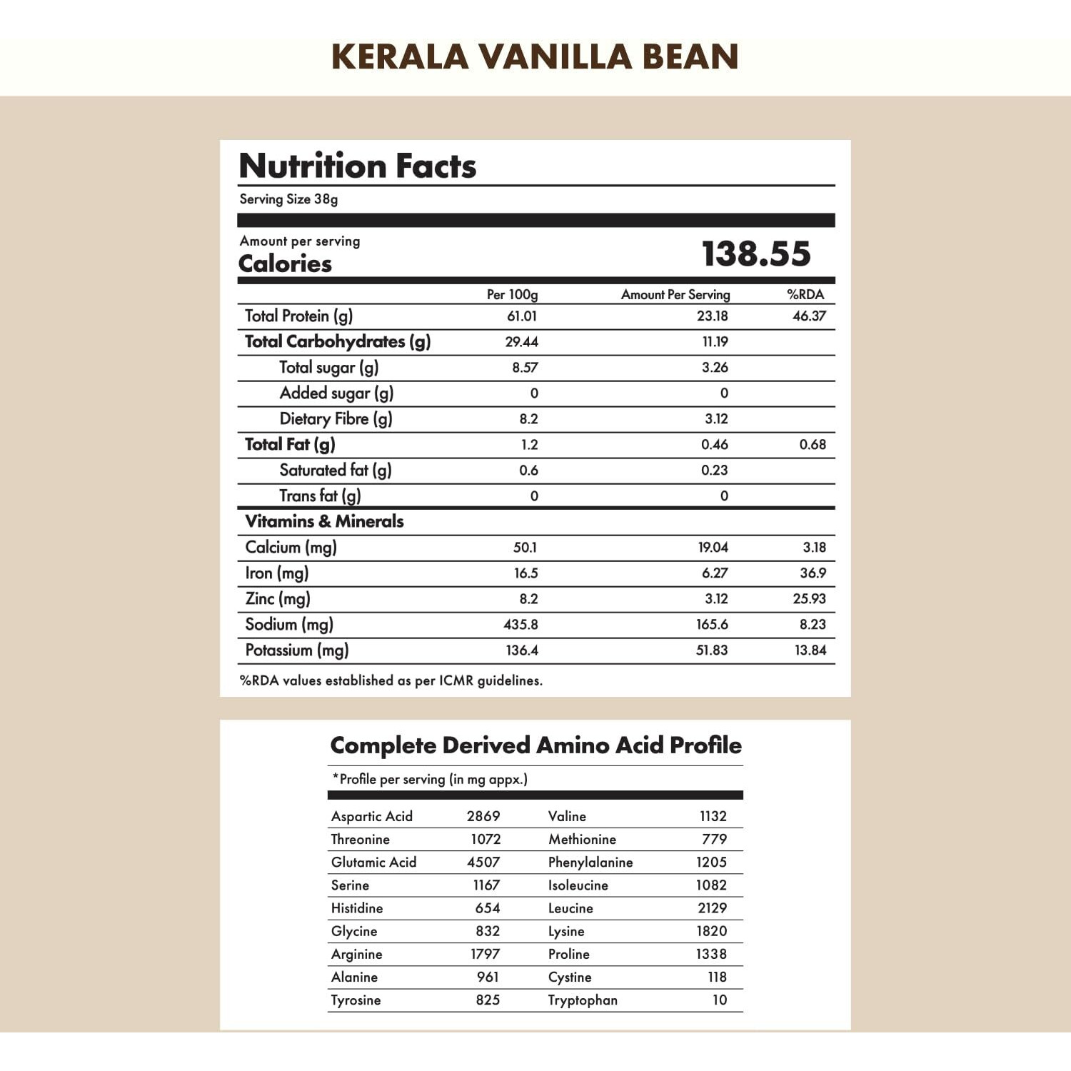 Cosmix No-Nonsense Plant Protein | 24G Protein/Serve | Kerala Vanilla Bean | Organic Pea & Rice Isolate | Vegan Protein | Easy To Digest | All Essential Amino Acids - 500G