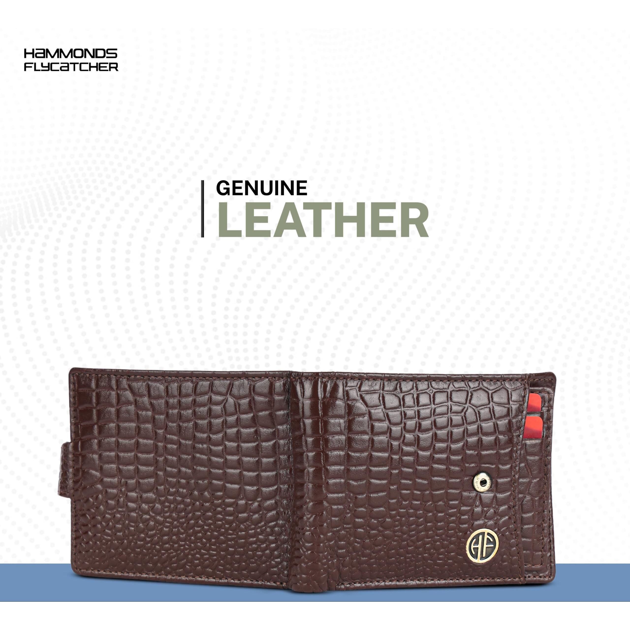 Hammonds Flycatcher Wallet For Men Leather Original, Men Wallet, Leather Wallet For Men Stylish, Mens Wallet Leather, Wallets For Man, 5 Card Slots, Purse For Men Branded, Gift For Men - Croc Brown