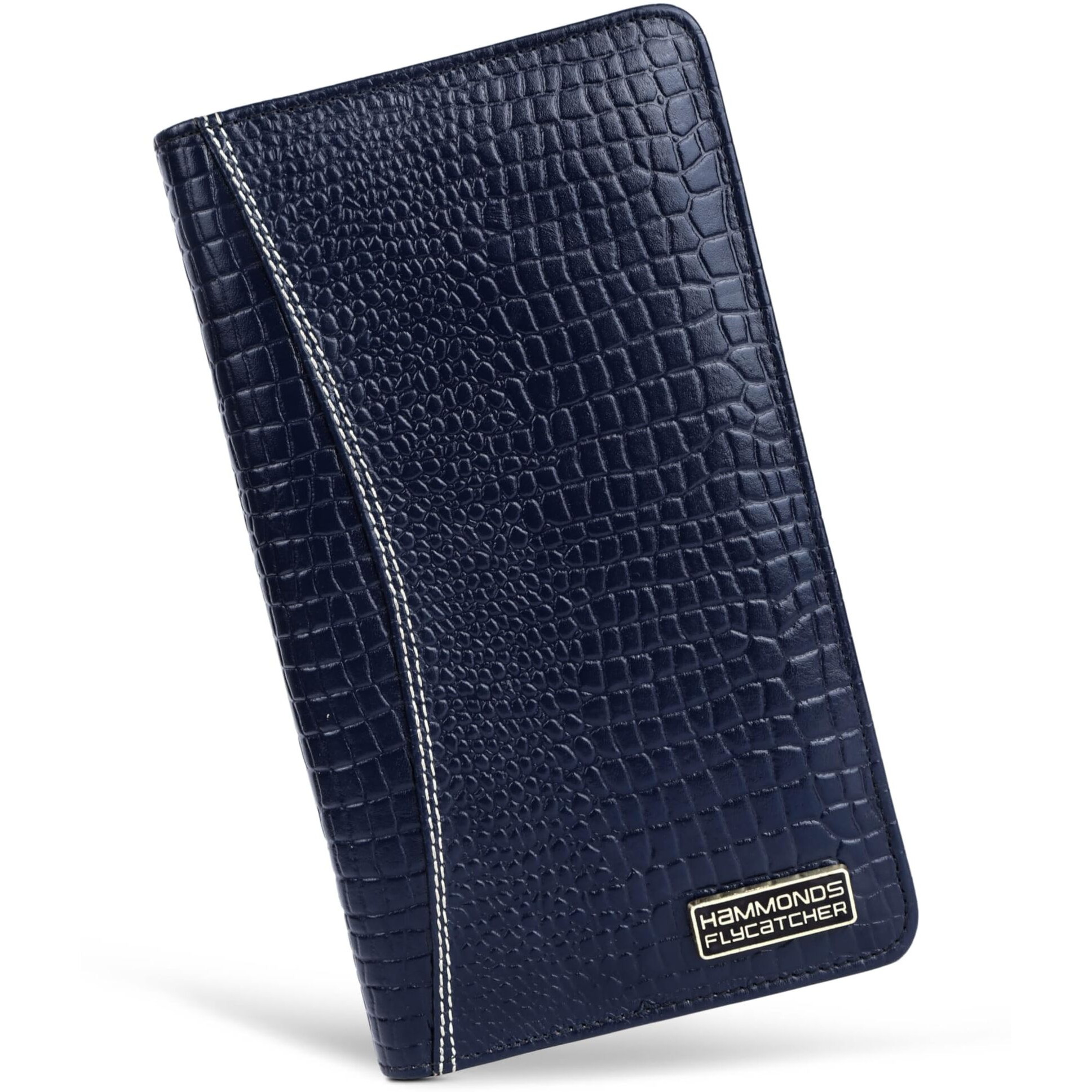 Hammonds Flycatcher Genuine Leather Passport Cover For Men, Passport Cover For Women, Rfid Passport Holder For Men Travel Accessories For Men, Passport Bag For Men, 7 Atm Card Slots - Croc Blue