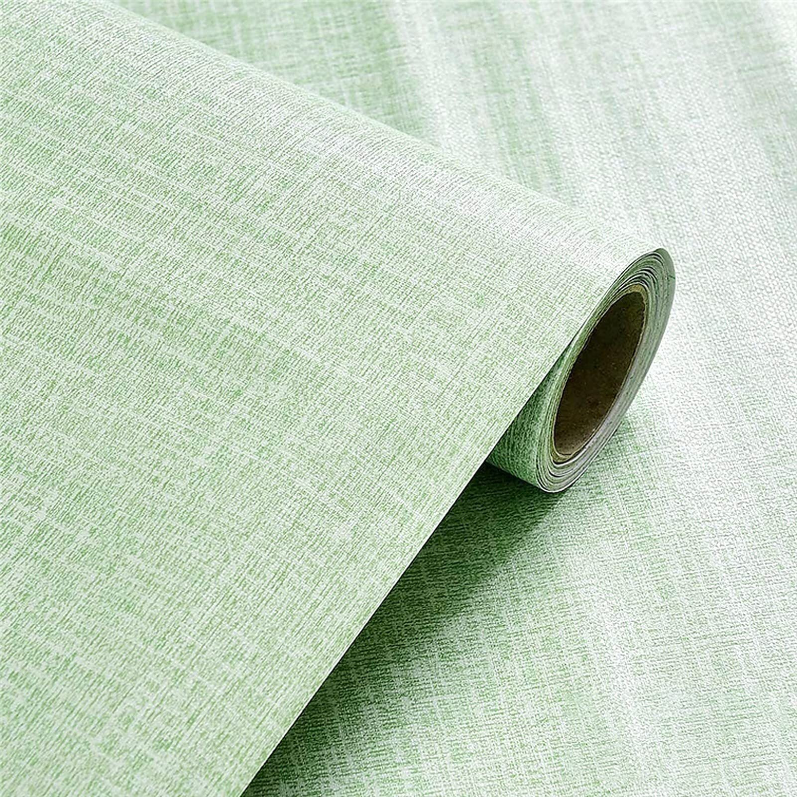 Wolpin Wall Stickers Wallpaper Green Wood Grain (45 Cm X 10 M) Look Modern Living Room Embossed Self Adhesive, Green