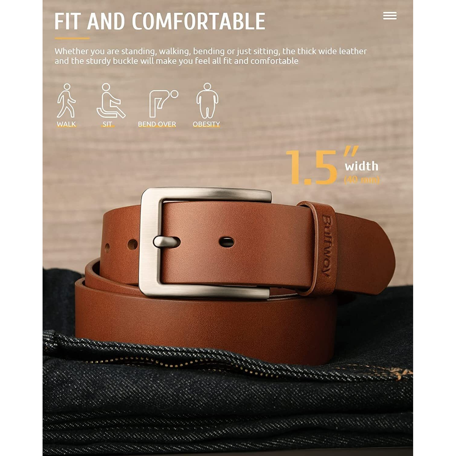 Urban Alfami Genuine Leather Belt For Men | Tan | Tmtn-19 | Size 32