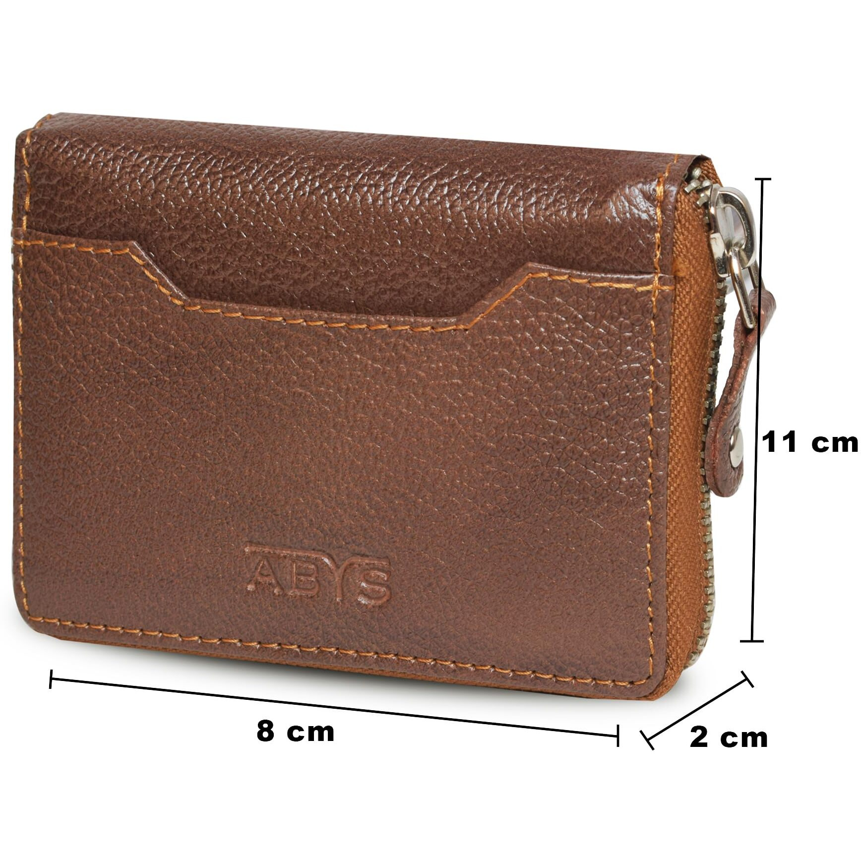 Abys Genuine Leather Rfid Protected Tan Card Wallet For Men And Women (In201Tn)