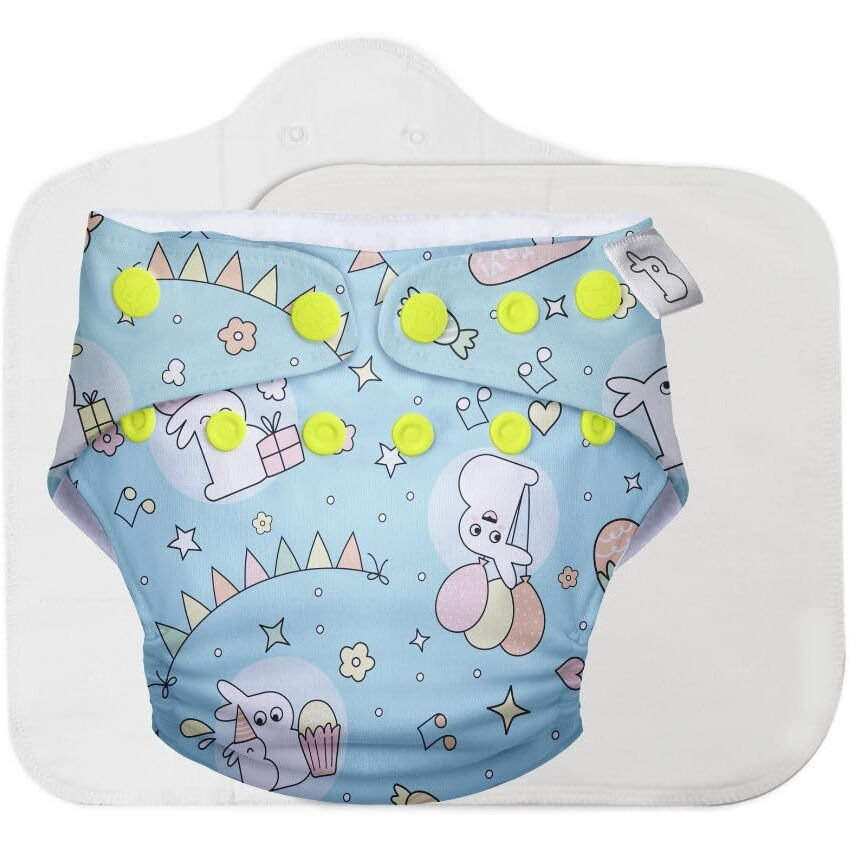 Superbottoms Uno Freesize Cloth Diaper For Babies 3M To 3Y | Washable & Reusable Cloth Diaper | Comes With Cloth Diaper Inserts | 1 Organic Cotton Soaker + 1 Booster | Hunny Bummy