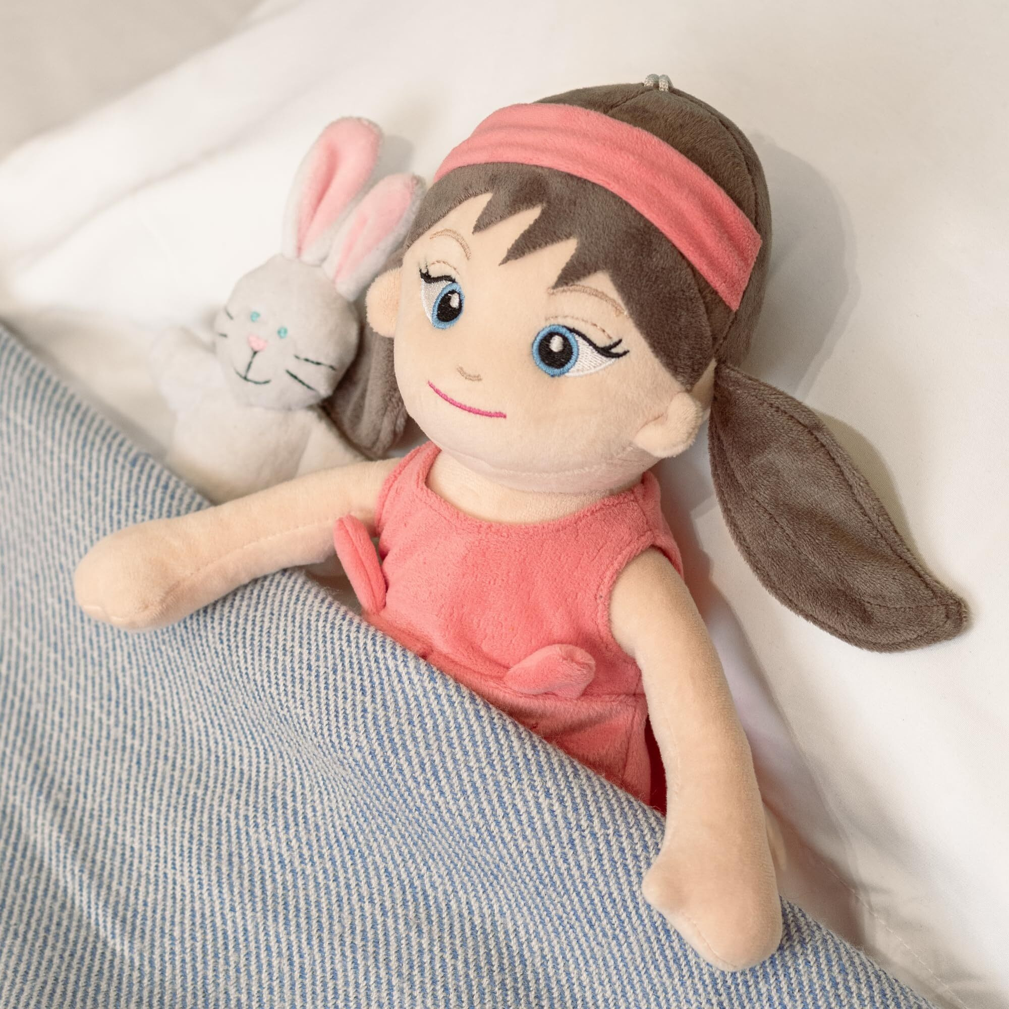 Mirada Cute Coral Huggable Pompom Girl Gudiya/Doll Soft Toy For Baby Girls/Kids | Stuffed Plush | Ideal For Birthdays & Special Occasions - 38Cm