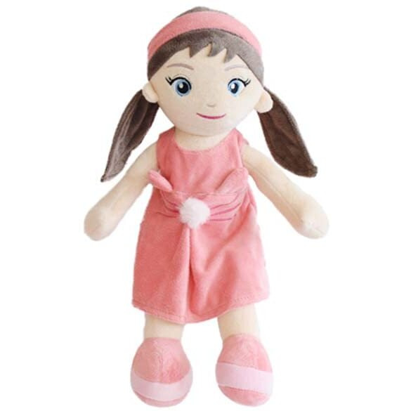 Mirada Cute Coral Huggable Pompom Girl Gudiya/Doll Soft Toy For Baby Girls/Kids | Stuffed Plush | Ideal For Birthdays & Special Occasions - 38Cm