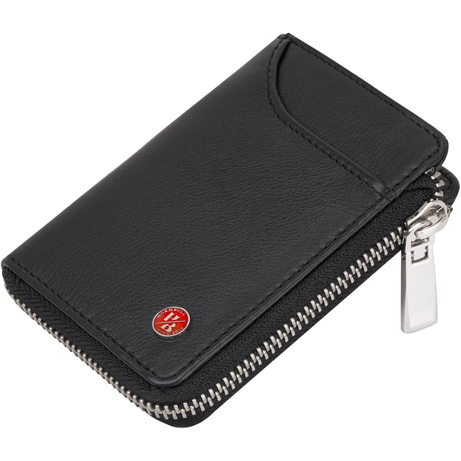 Hornbull Fleming Black Rfid Blocking Leather Wallet For Men | Vertical Credit Debit Card Holder