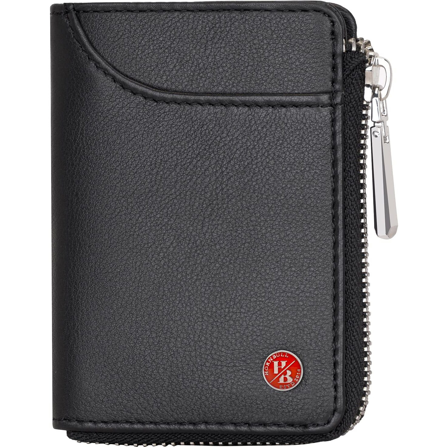 Hornbull Fleming Black Rfid Blocking Leather Wallet For Men | Vertical Credit Debit Card Holder