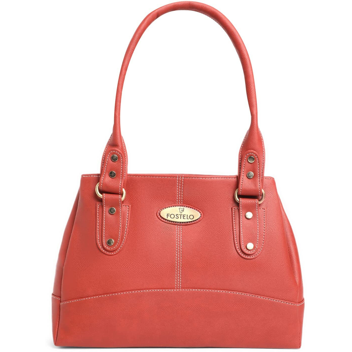 Fostelo Women's Vegan Leather Birdie Handbags Shoulder Hobo Bag Ladies Purse (Red) (Large)