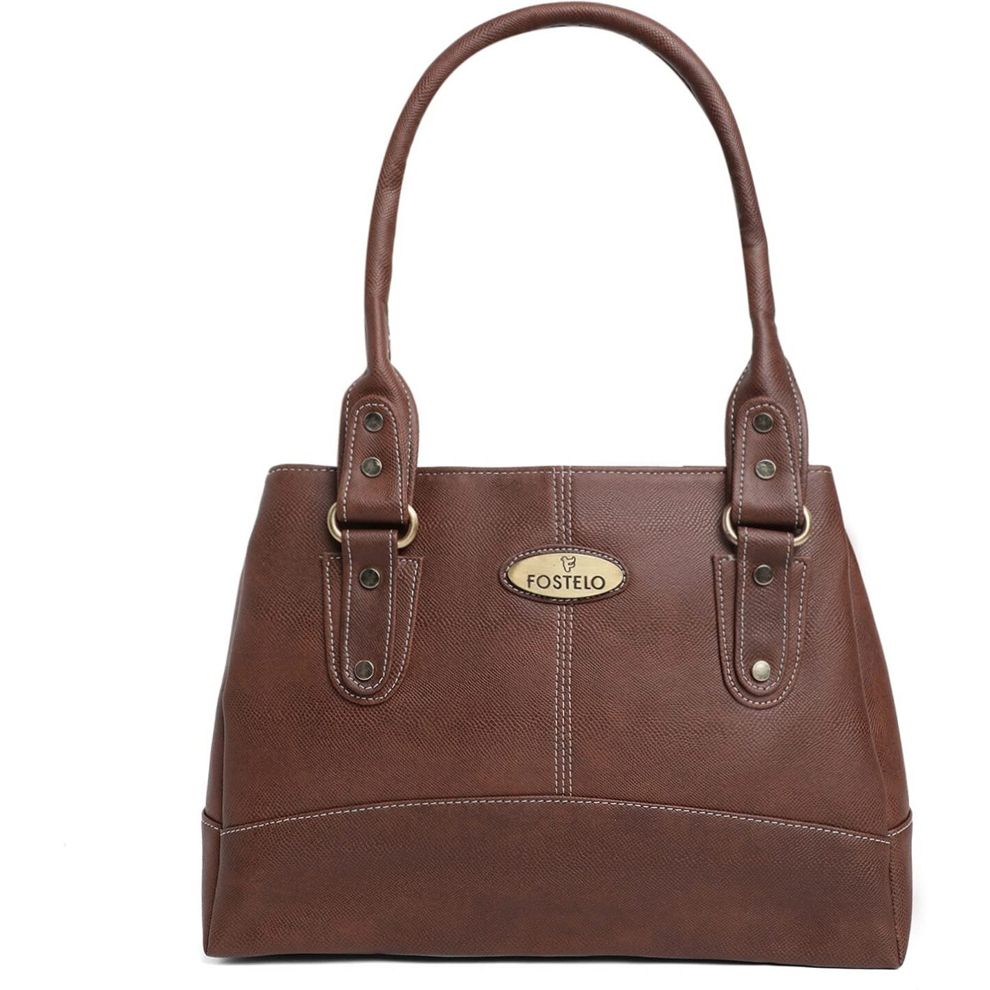 Fostelo Women's Vegan Leather Birdie Handbags Shoulder Hobo Bag Ladies Purse (Brown) (Large)