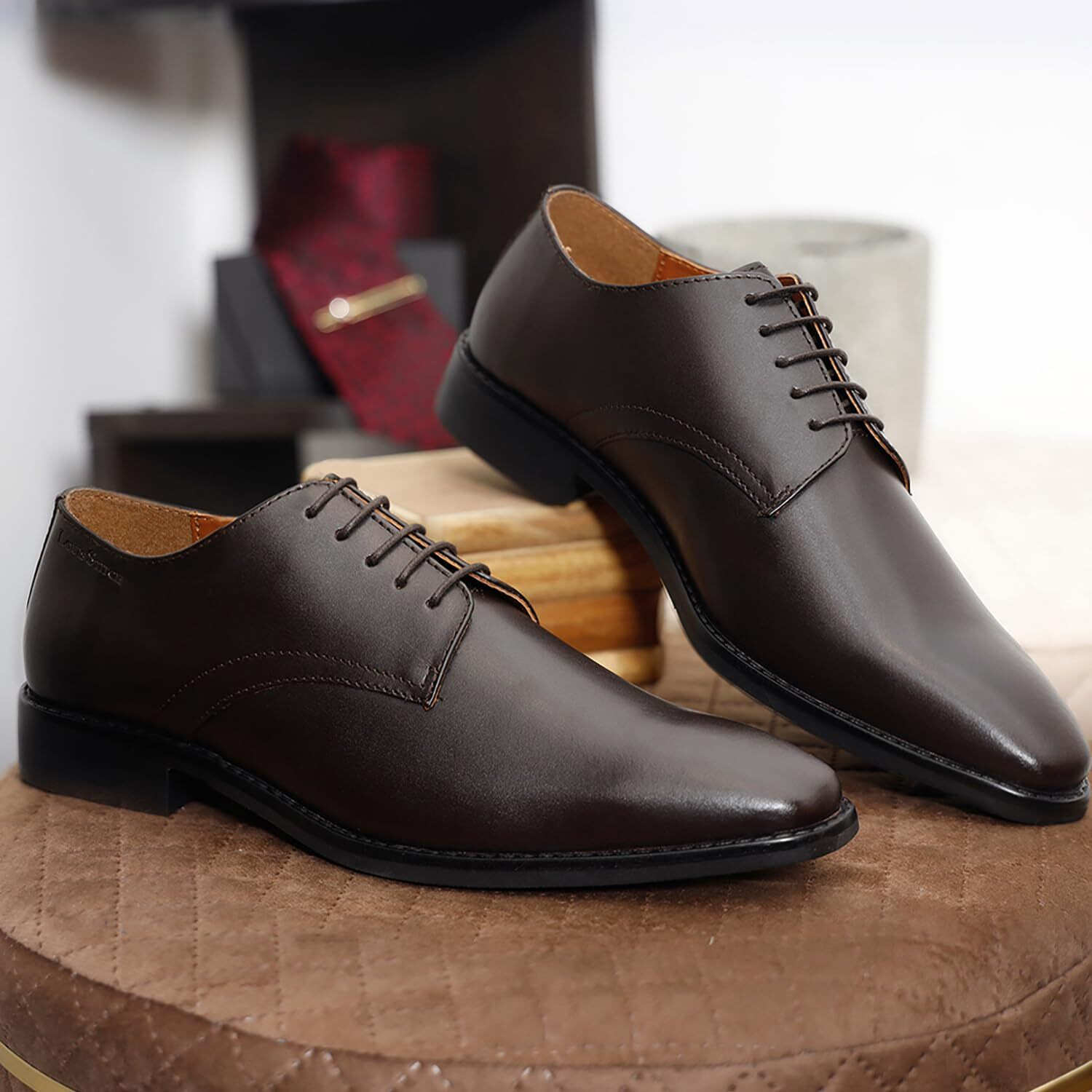 Louis Stitch Formal Derby Lace Up Shoes For Men | Handcrafted Italian Leather Mens Shoes | Brown | Rxpl | Uk Size 10
