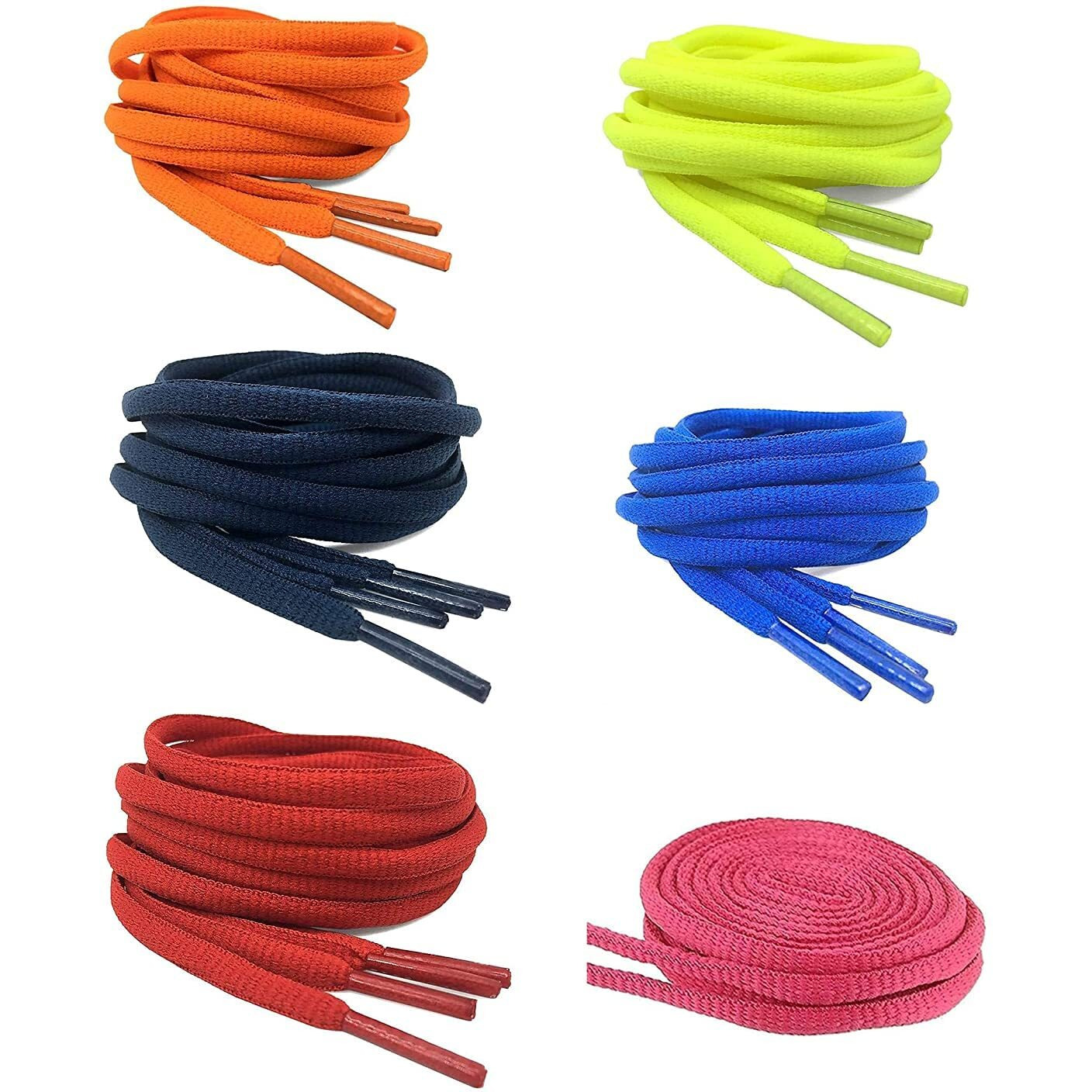 Shoeshine Sports Shoe Lace (Pack Of 6 Pairs) Oval Shoelaces Round Shoe Laces For Sneaker Casual Sport Shoes