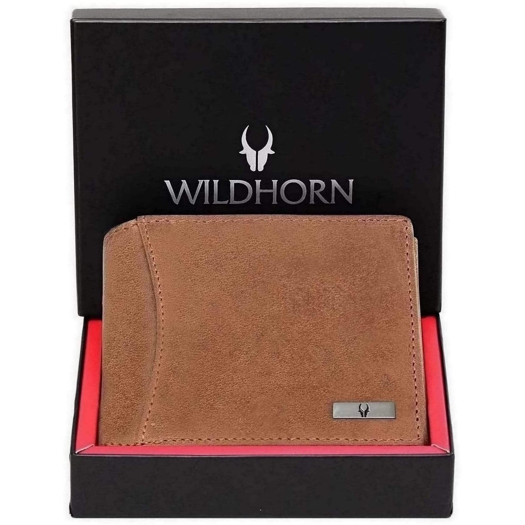 Wildhorn Leather Wallet For Men, Tan Hunter,(Pack Of 1)