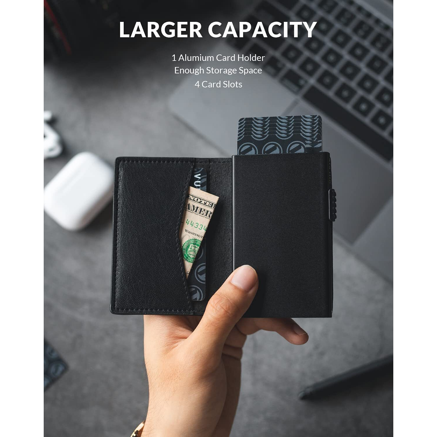 Vogard Aluminium Unisex Wallet(Black)