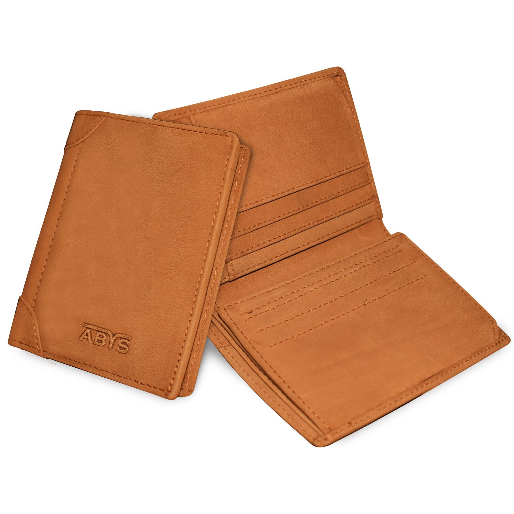 Abys Genuine Leather Unisex Card Holder||Credit Card Case (Tan Hunter)
