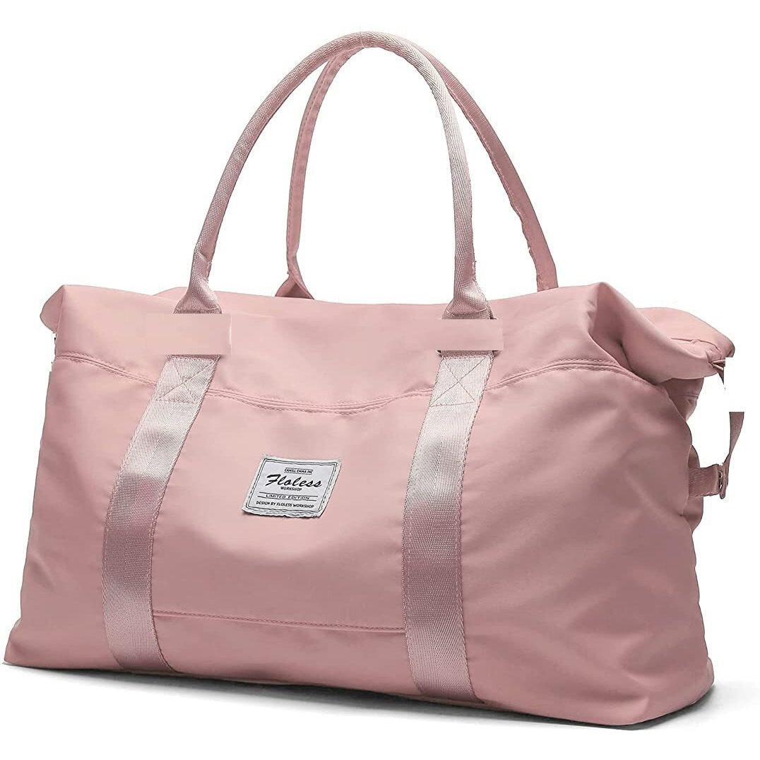 Lnt Large Capacity Polyester Folding Travel Bag 25 Cms Lightweight Waterproof Carry On Luggage Bags With Fixed Strap Dry And Wet Separation Foldable Travel Duffel Bag For Foldable Bag (Assorted Color)
