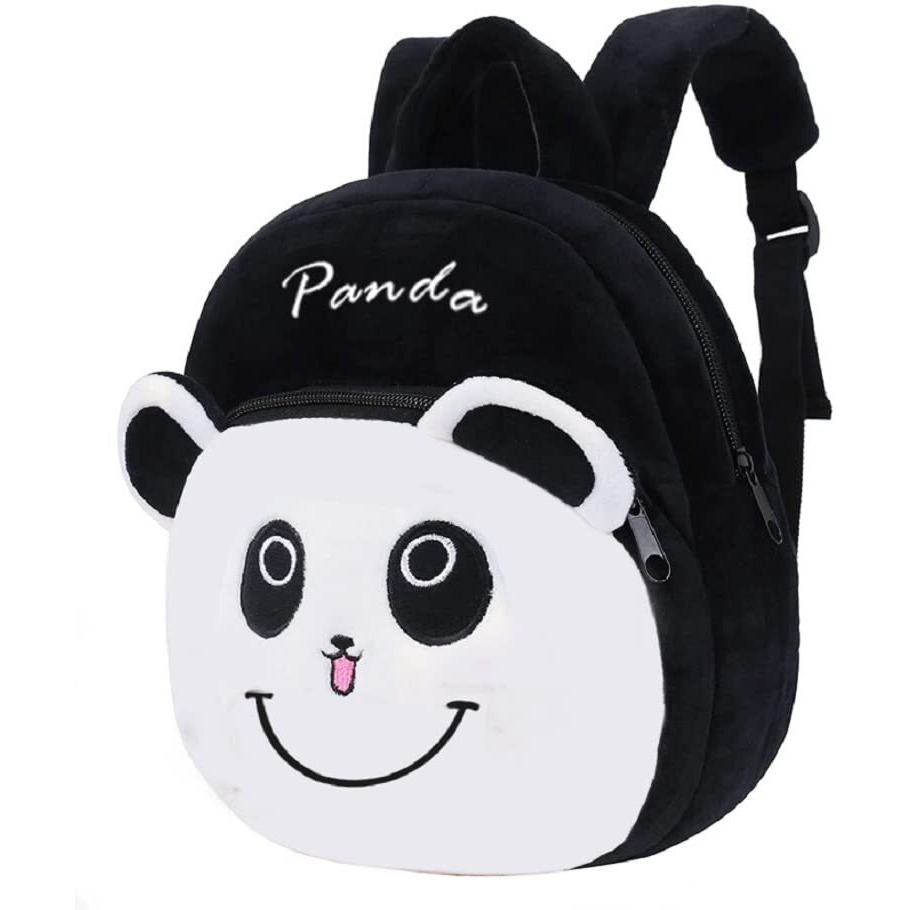 Frantic Kids Soft Animal Cartoon Travelling School Bag Soft Plush Standard Backpack Boys Girls Baby For 2 To 5 Years Baby/Boys/Girls Nursery, Preschool, Picnic(Blackpanda), Medium