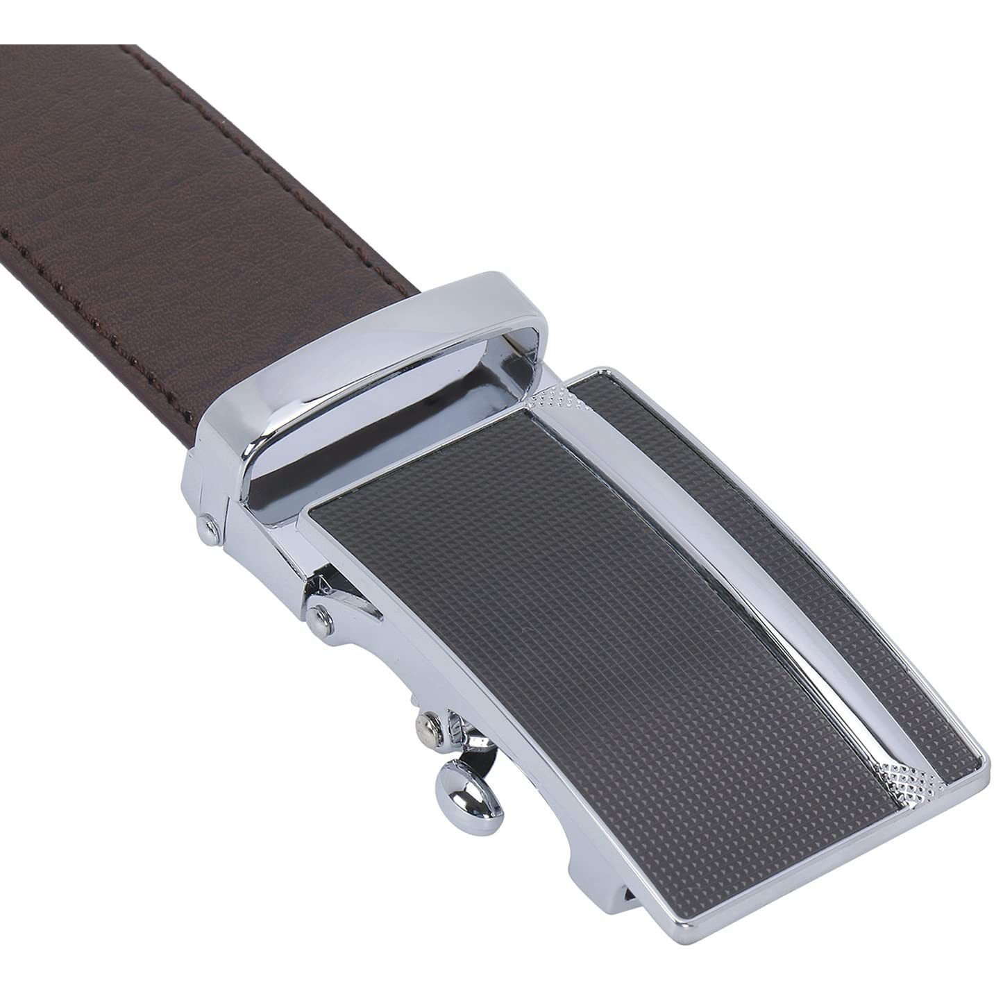 Labnoft Men's Auto Lock Pu Leather Belt, Brown