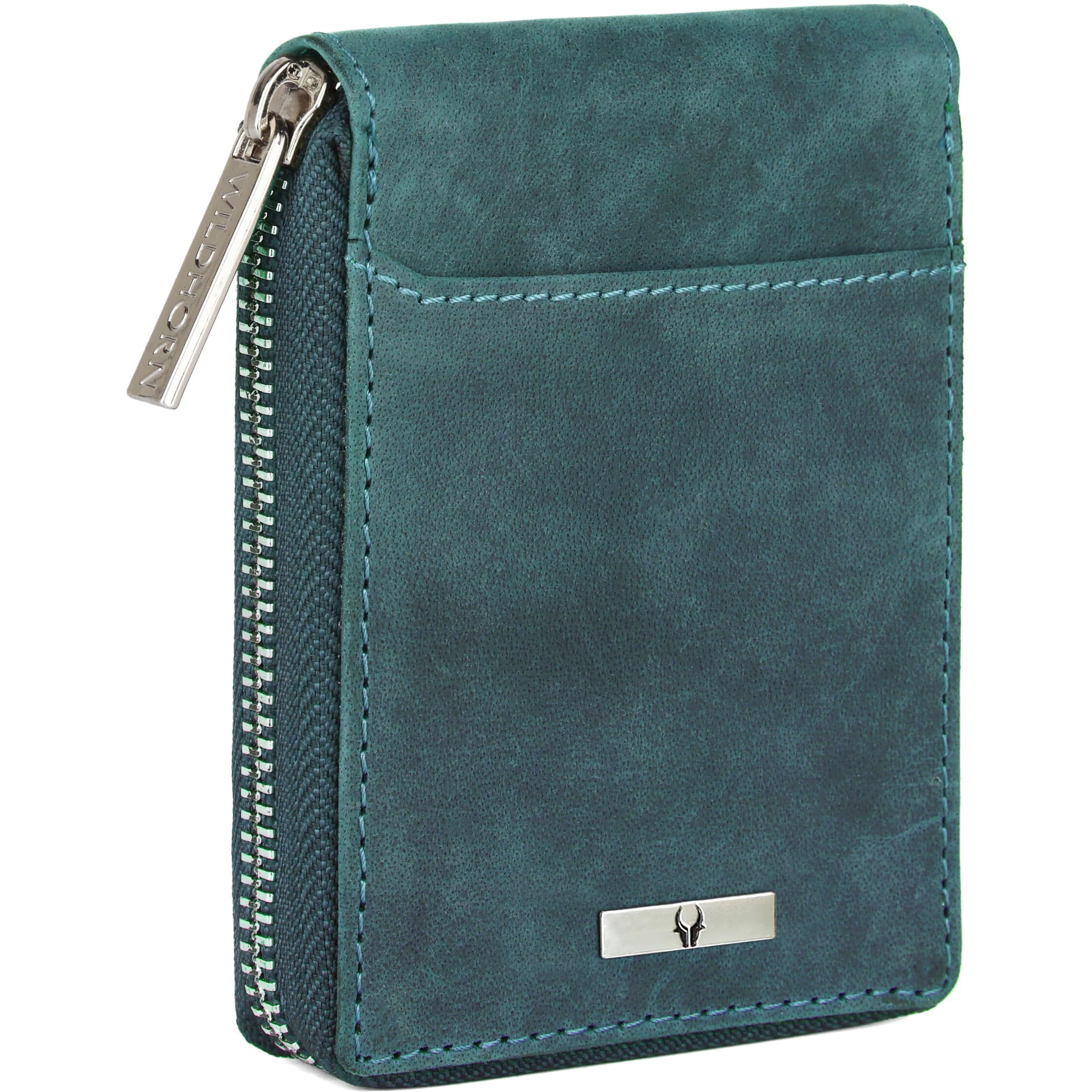 Wildhorn Rfid Protected Leather Wallet For Men,Blue Hunter