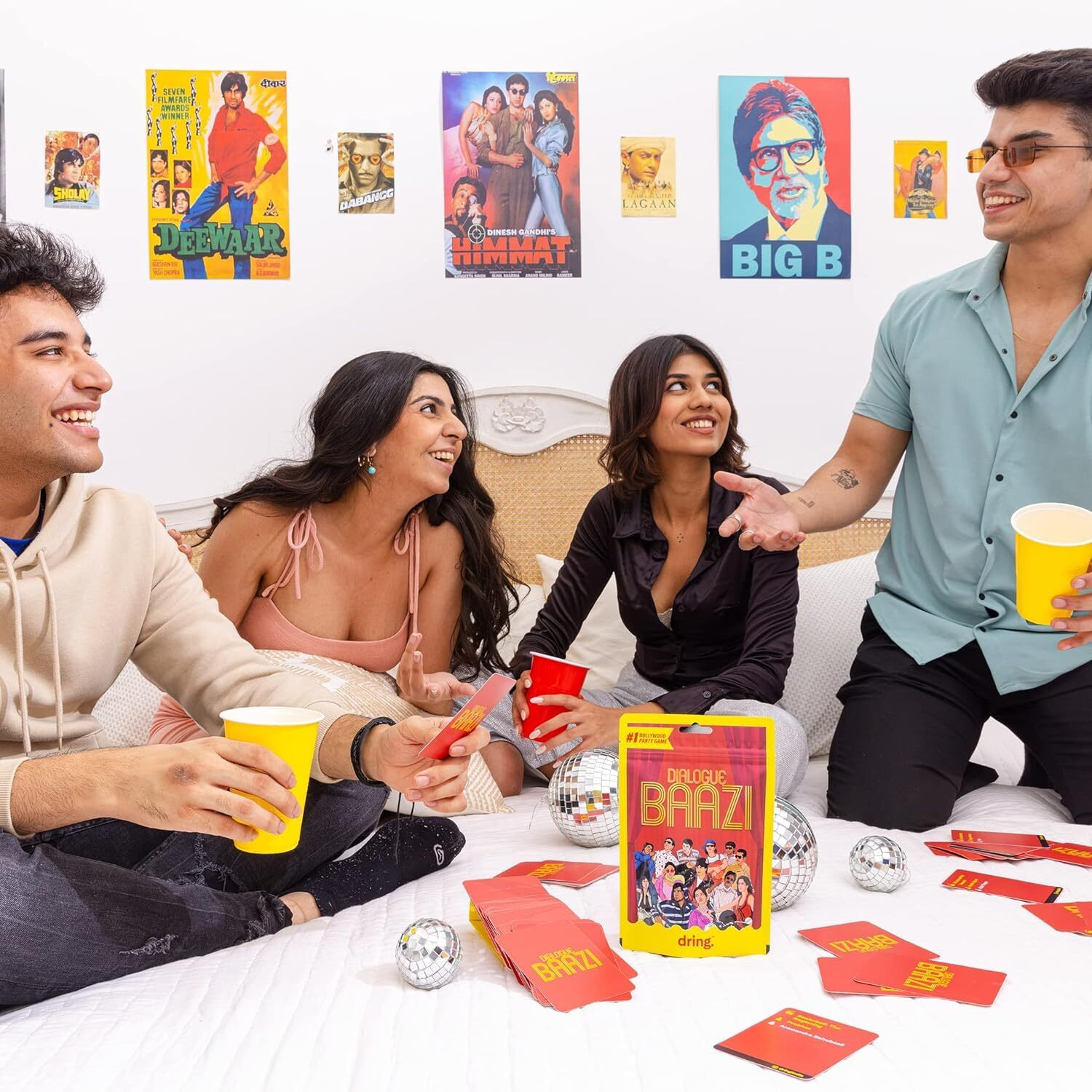 Dring Dialogue Baazi - The 1 Bollywood House Party Game For Friends (100 Cards, Multicolour) | Movie Quest, Dumb Charades, Film Card Game For Adults | Perfect For Birthday, Bachelor & Gifting |