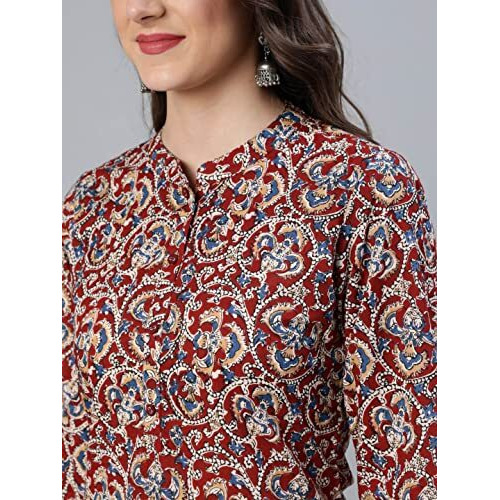 Arayna Women's Floral Printed 100% Cotton Kurti Palazzo Pants Set With Dupatta (Xxx-Large)