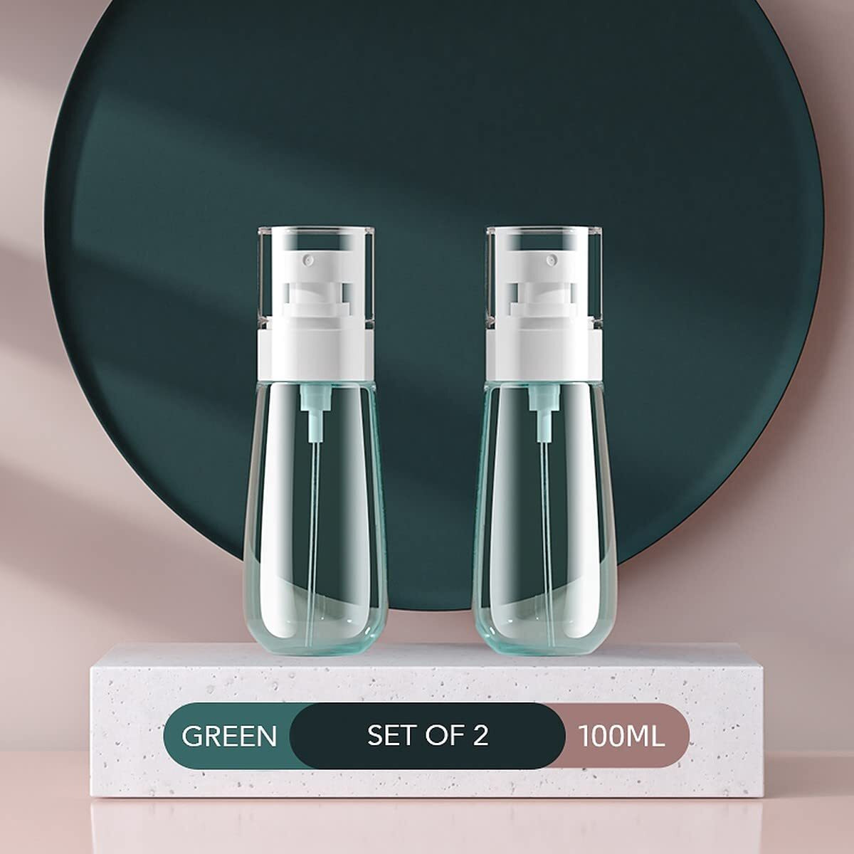 Wolpin Plastic Transparent Spray Bottles For Toiletries Empty Refillable Reusable Cosmetic, Toner Fine Mist Perfume Travel Spray Bottle 100 Ml (Set Of 2 Pcs)