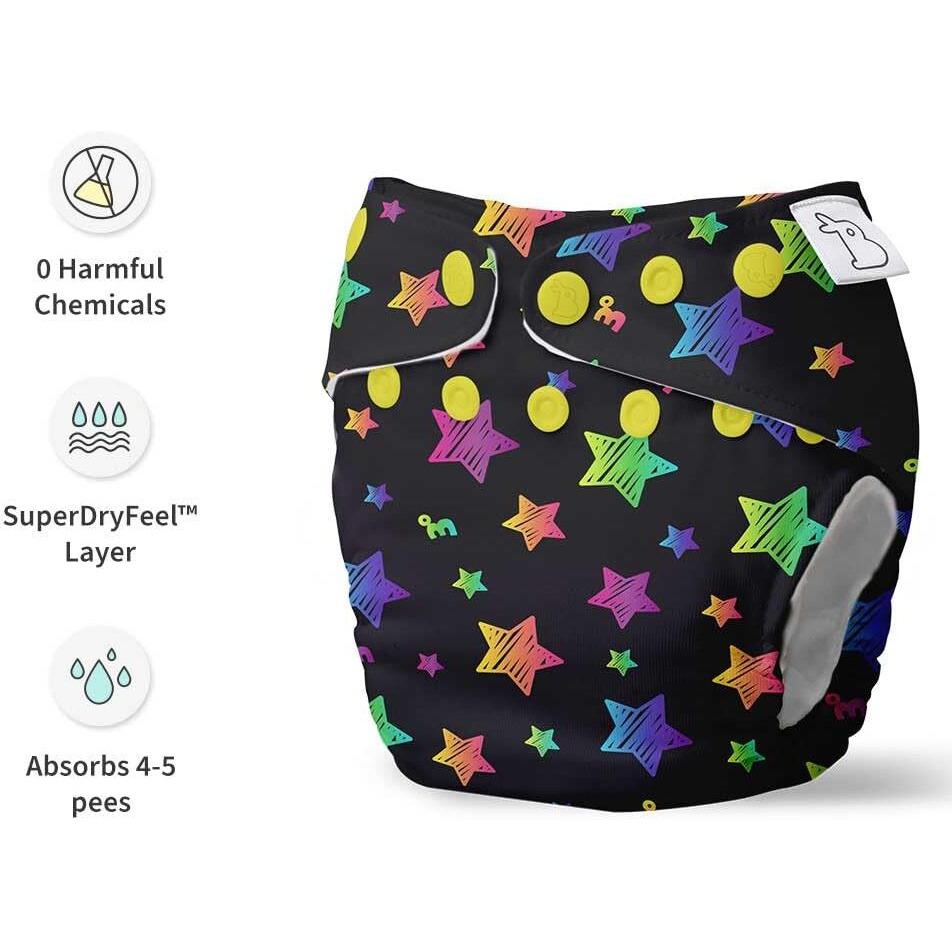 Superbottoms Cloth Diapers For Babies - Starter Cloth Diaper Pack With 1 Freesize Uno|Diapers For Babies From 3M To 3Y With 3 Reusable Diaper Liners,1 Insert And 1 Booster Pad,1 Count