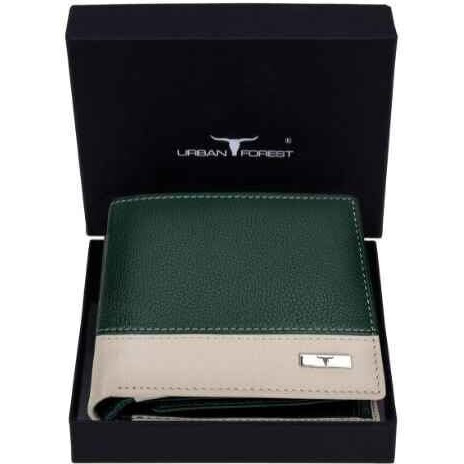 Urban Forest Seattle Green/Sand Leather Wallet For Men