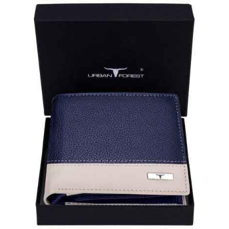 Urban Forest Seattle Blue/Sand Leather Wallet For Men