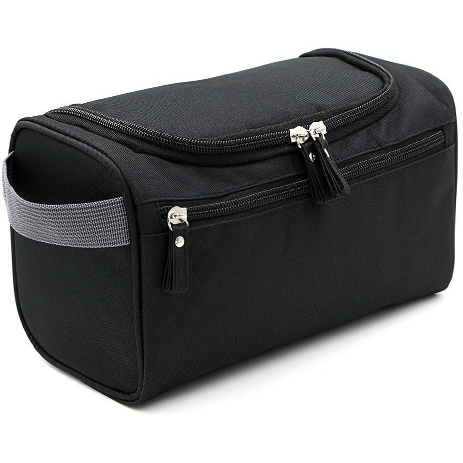 Xelvix Travel 13 Cms Toiletry Kit Bag Cosmetic Organizer Nylon Makeup Pouch For Women And Girls Travel Pouch Ladies Case Travelling Storage Inner Ware Up Brush Kit Holder Men (Black)