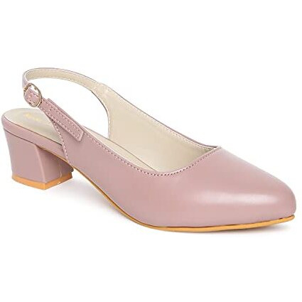Marc Loire Women's Block Heel Pumps With Adjustable Ankle Strap, Nude, 8 Uk