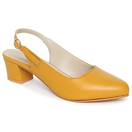 Marc Loire Women's Block Heel Fashion Sandal Pumps For Formal Wear Mustard, 6 Uk