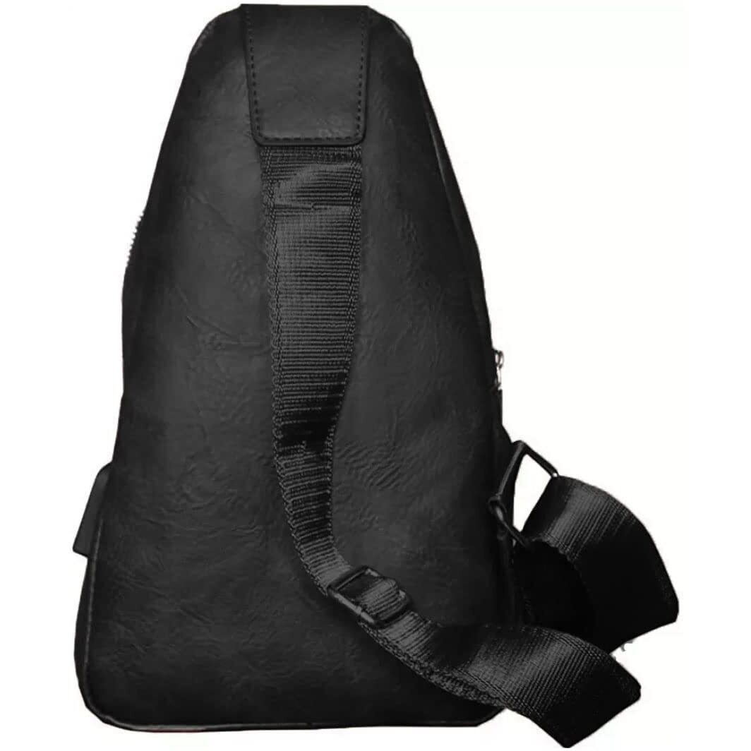 Handcuffs Sling Crossbody Bag For Men, Stylish Chest Shoulder Bag For Men & Women, Adjustable Strap For Commuting Travel Outdoor Activities (Black)