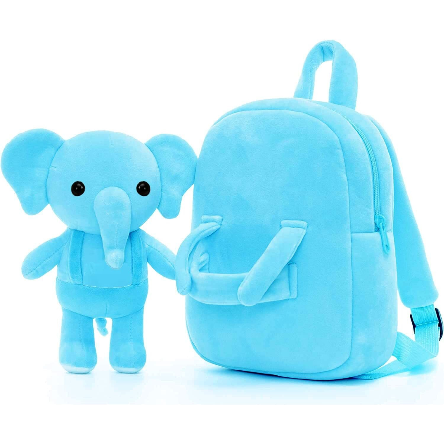 Frantic Kids Soft Animal Cartoon Travelling School Bag Printed Soft Plush Backpacks Boys Girls Baby For 2 To 5 Years Baby/Boys/Girls Nursery, Preschool, Picnic(Fullbody_Skyelehpant_2022)