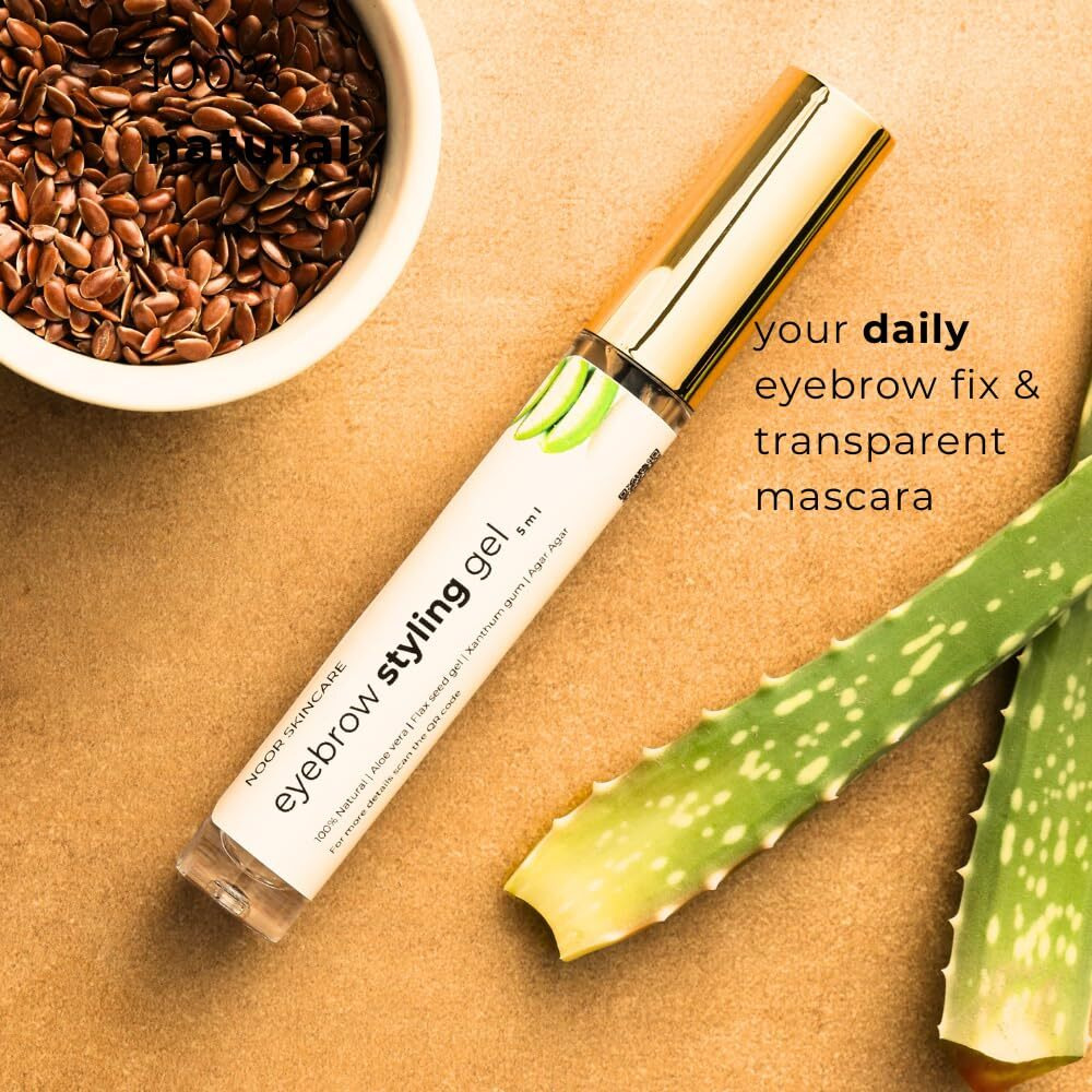 Noor Skincare Clear Eyebrow Gel & Transparent Mascara | Brow Fixer & Setting Gel | Waterproof & Provides Hold Upto 8 Hours | Zero Residue & Lightwieght | 60 Day Pack (5 Gm)