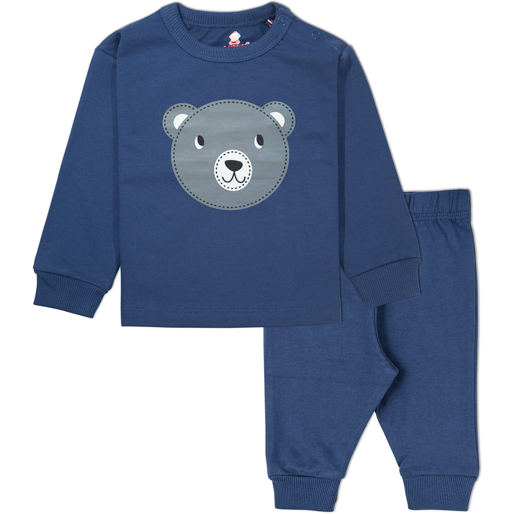 Ariel Cotton Fleece Clothing Sets For Boys & Girls - Unisex Winter Clothing Sets Full Sleeve Pajama Set T-Shirt & Pant, Navy Teddy, 18 Months-24 Months, Navy Blue, 18-24 Months