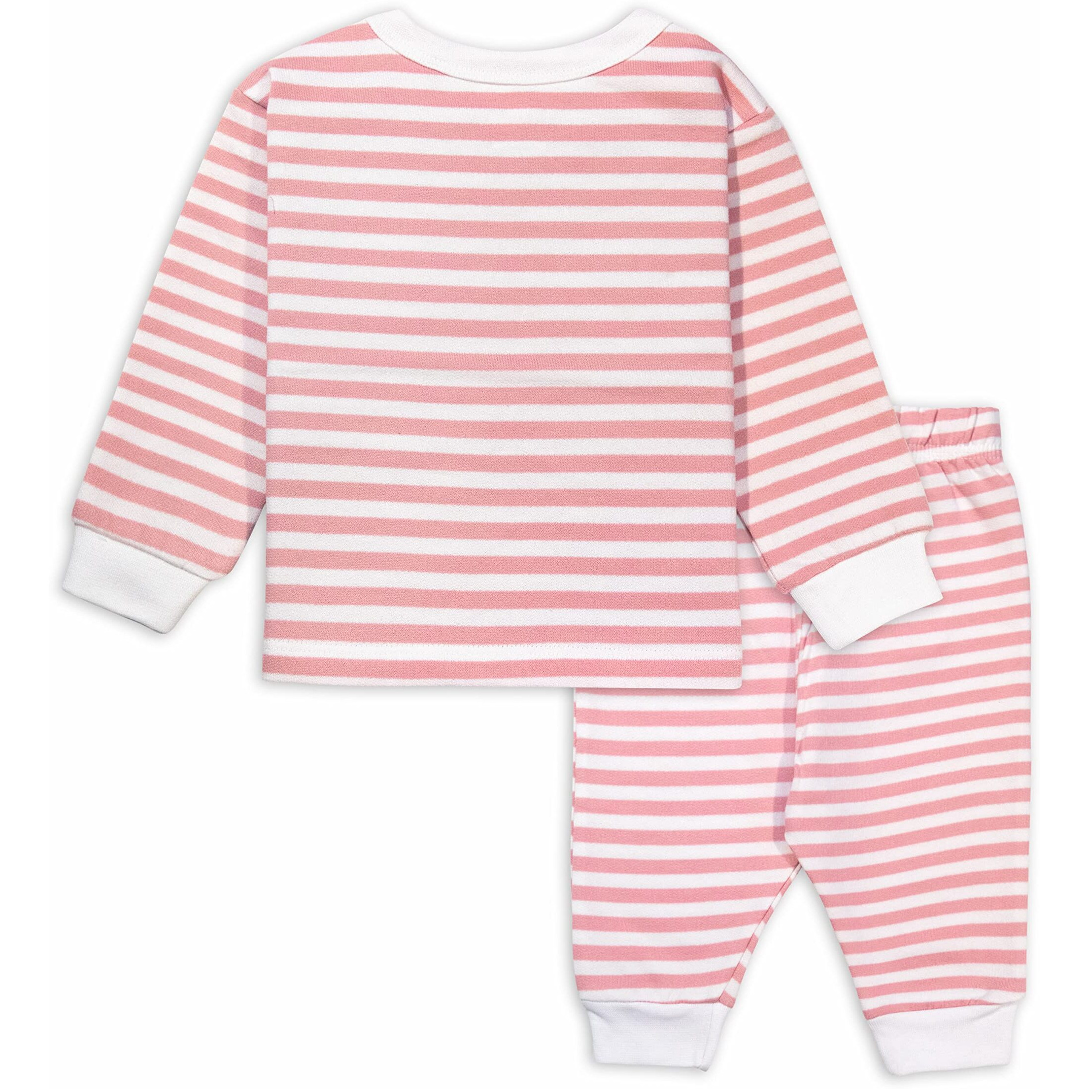 Ariel Cotton Fleece Clothing Pajama Set For Boys & Girls - Unisex Winter Clothing Sets Full Sleeve T-Shirt & Pant, Pink, 12-18 Months