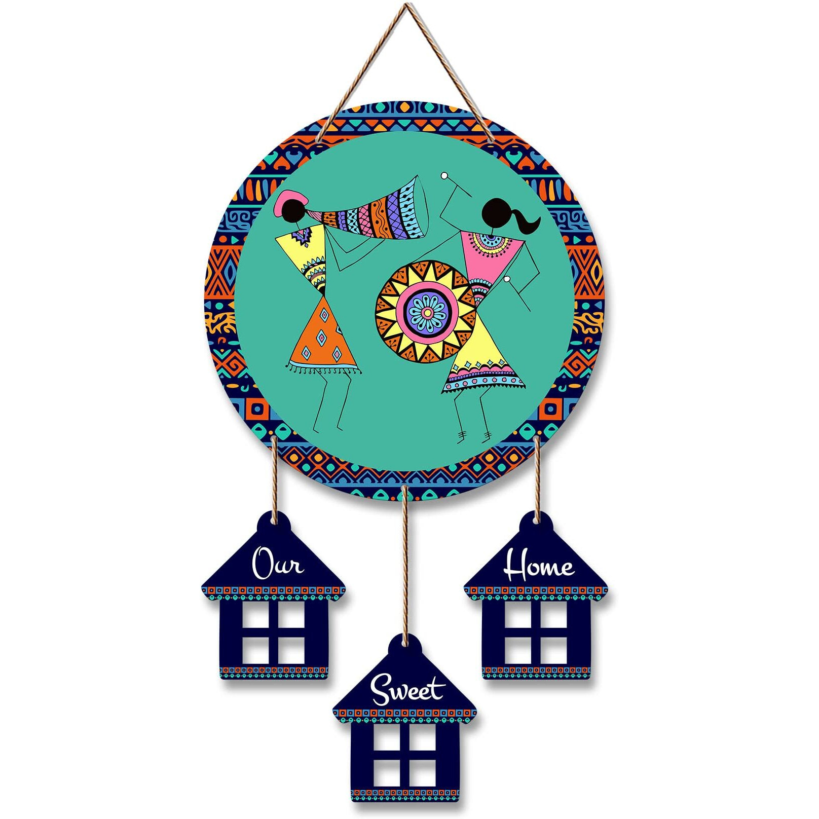 Artvibes Warli Dancing Art Wooden Wall Hanging Decorative Items For Home | Gifts | Wood Wall Hanger | Decoration For Living Room | Artworks | Modern Decor Items (Wh_7206N)