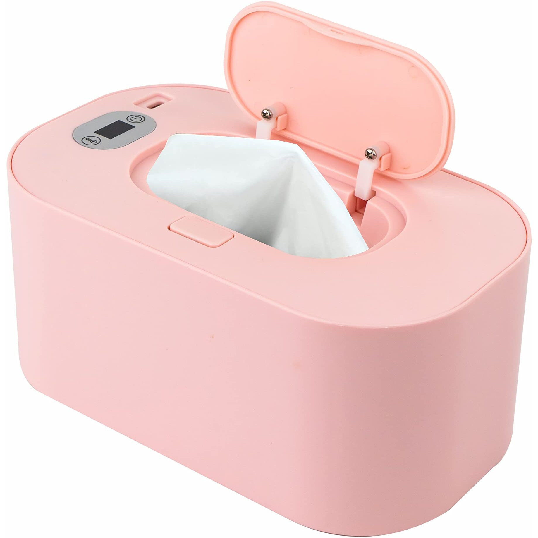 Kidhut Baby Wet Wipe Warmer Dispenser Box With Type-C Cable, 40-60 Wide Range Adjustment (Pink)