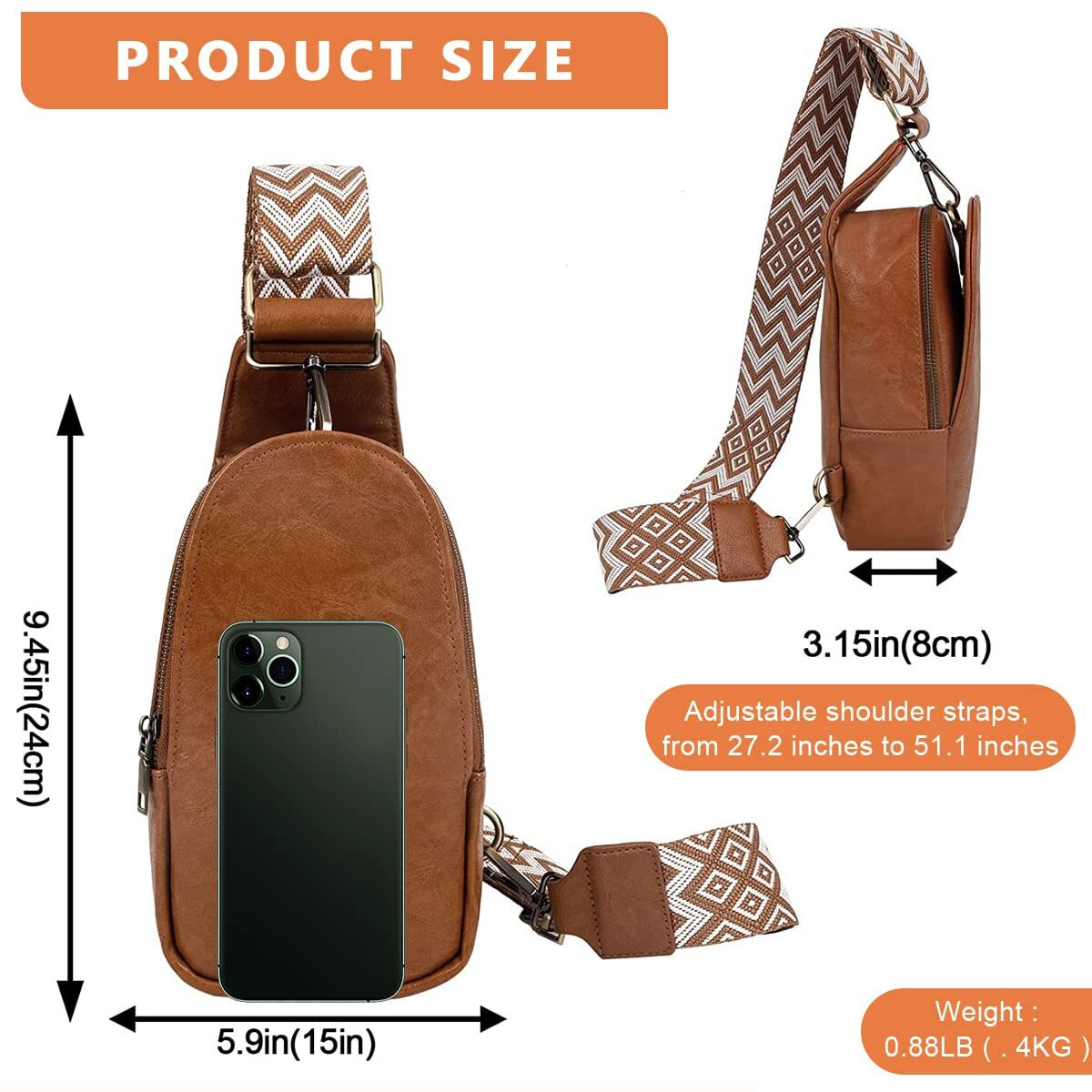 Palay Women Cross-Body Chest Bag Phone Bag Pure Color Pu Bag For Women Shoulder Bag With Adjustable Strap Sling Bag For Women, Shoulder Bag For Daily Commuting, Travel Bag