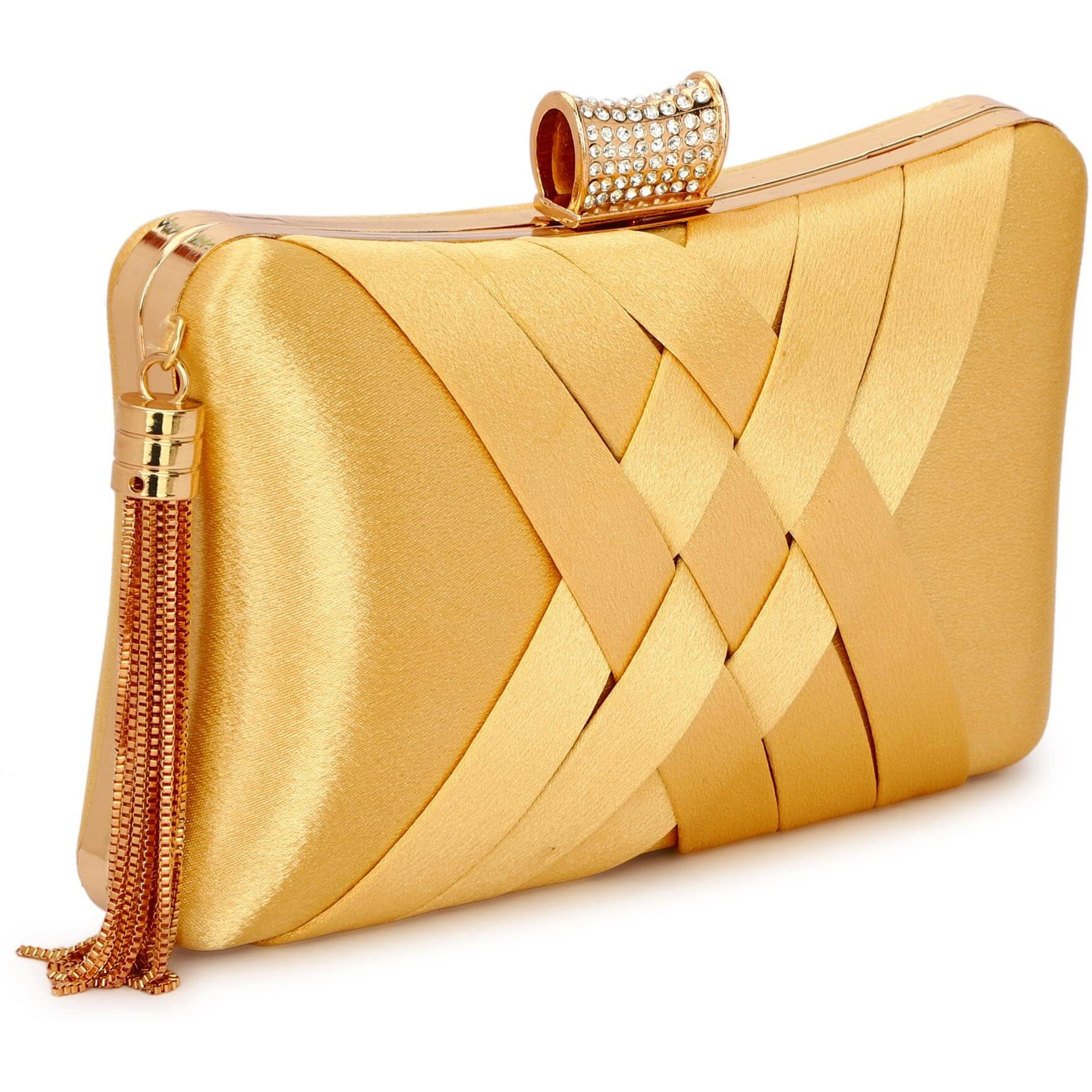Tooba Women's Beautiful Flower Box Clutch Bag | Detachable Chain Sling Strap| Ladies Purse Wallet