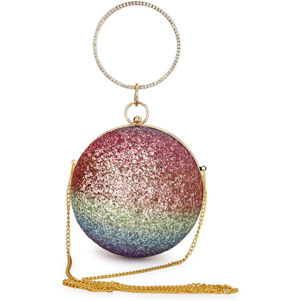 Tooba Women Clutch Multi Glitter