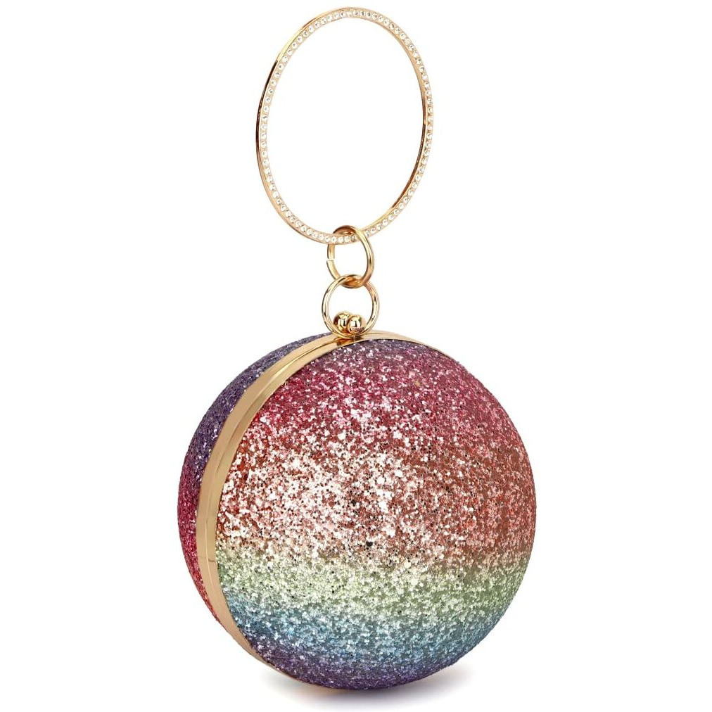 Tooba Women Clutch Multi Glitter