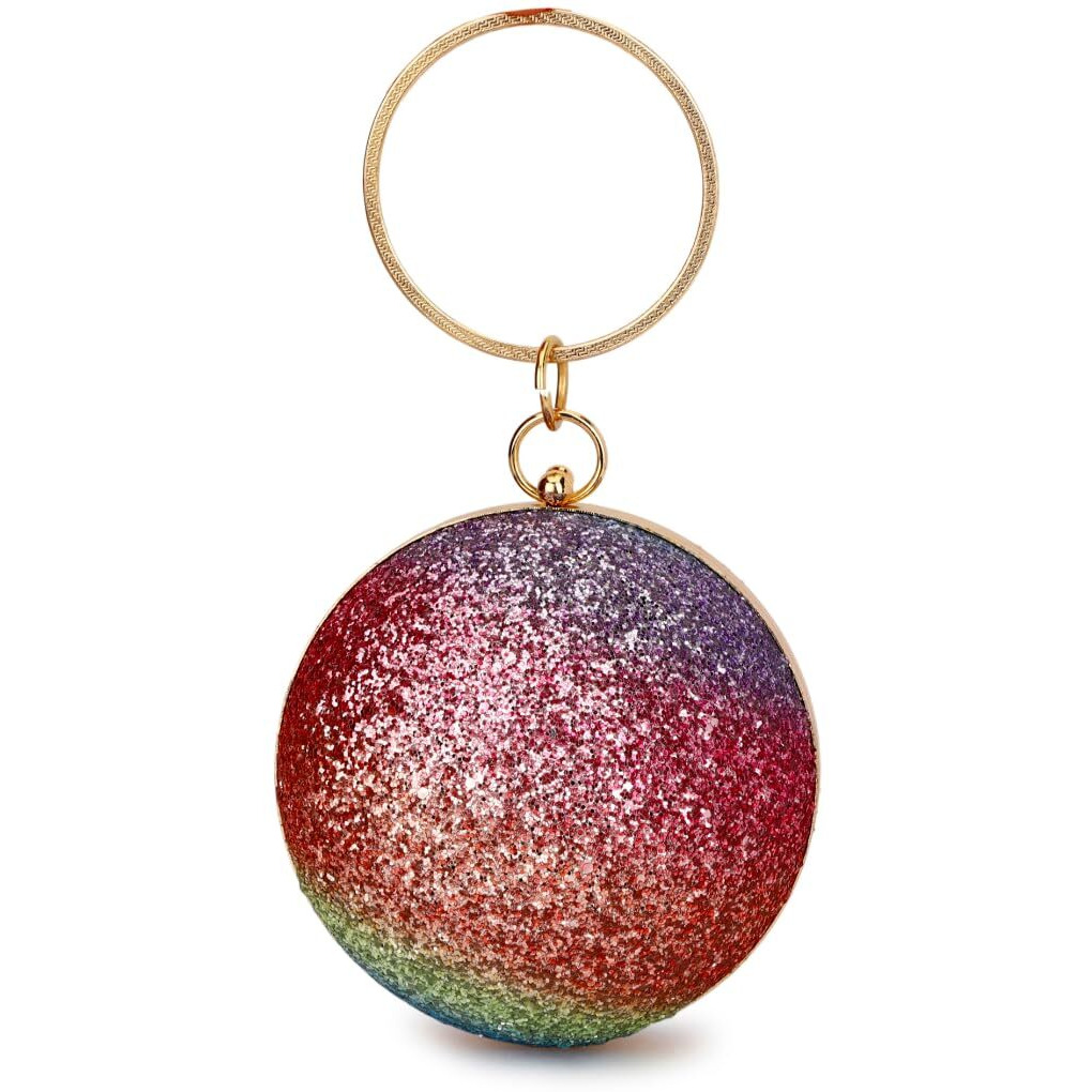 Tooba Women Clutch Multi Glitter