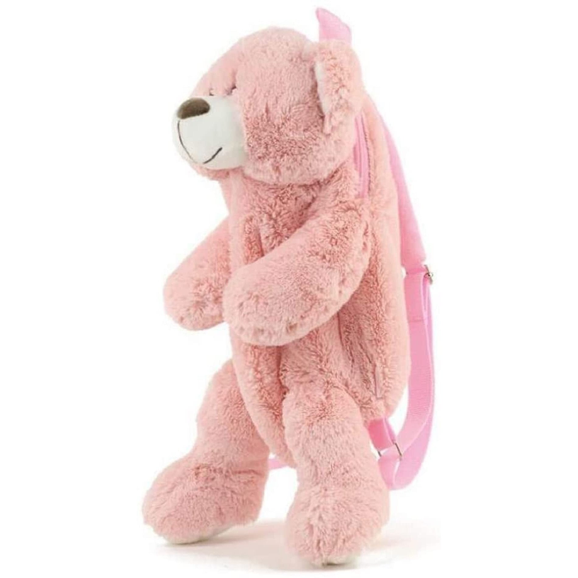 Frantic Kids Soft Animal Cartoon Travelling School Bag Soft Plush Standard Backpack Boys Girls Baby For 2 To 5 Years Baby/Boys/Girls Nursery, Preschool, Picnic(Pink_Teddy_Candy Bag), Medium