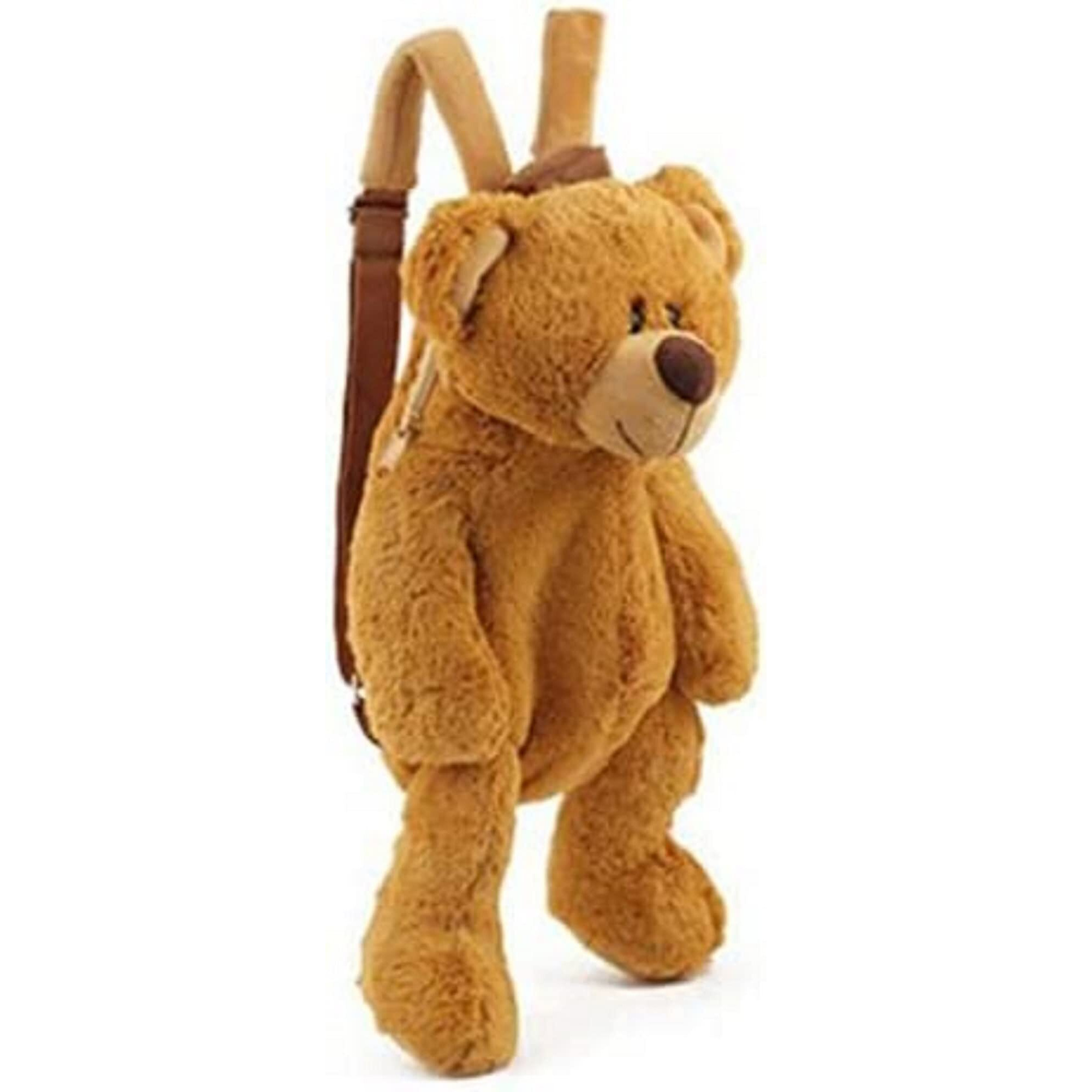 Frantic Kids Soft Animal Cartoon Travelling School Bag Soft Plush Standard Backpack S Boys Girls Baby For 2 To 5 Years Baby/Boys/Girls Nursery, Preschool, Picnic(Brown_Teddy_Candy Bag), 10 Liter