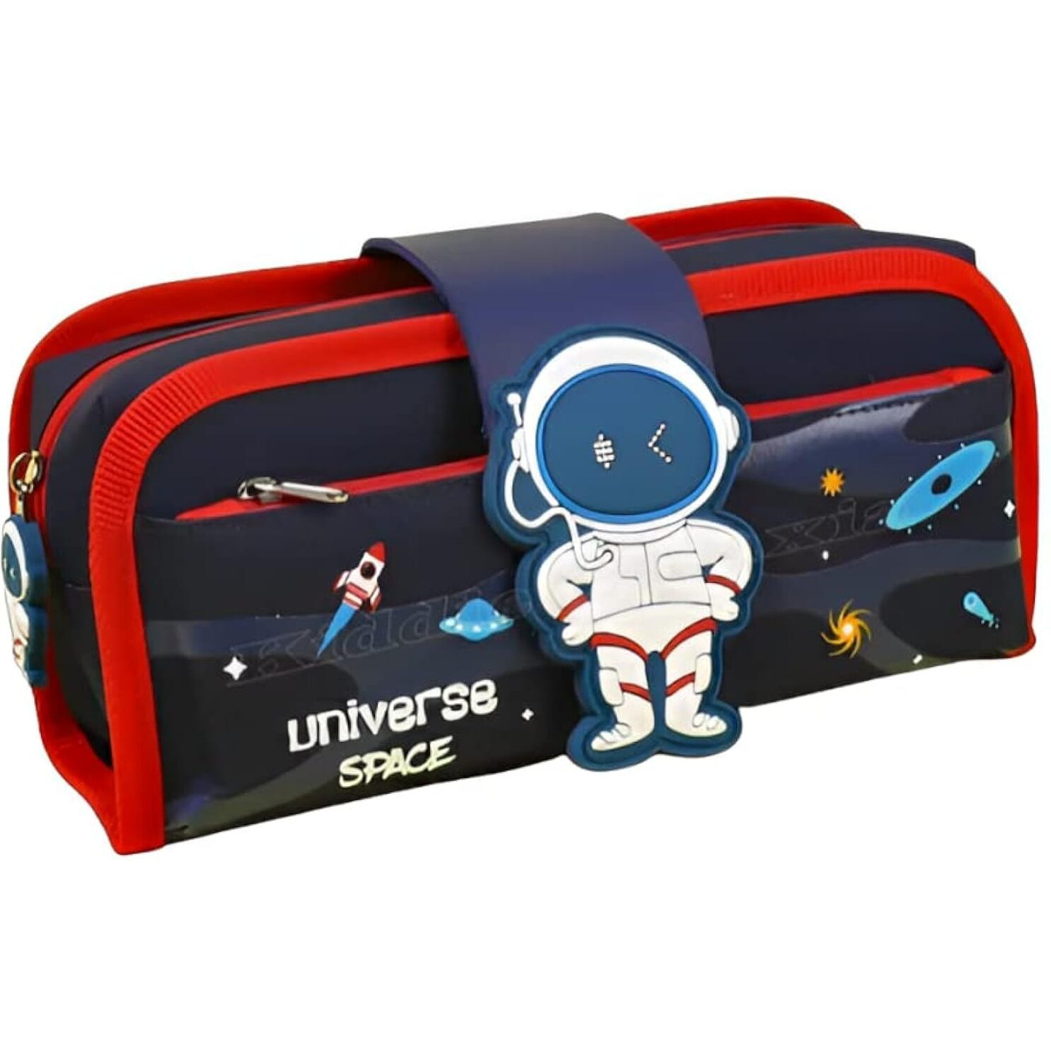 Kiddie Galaxia Space Astronaut Pencil Case Large Capacity Pen Bag,Cute Cartoon Stationery Organizer Detachable Zipper Pen Pouch,Polyester Storage Box For Boys Girls Teen Student - Multicolor