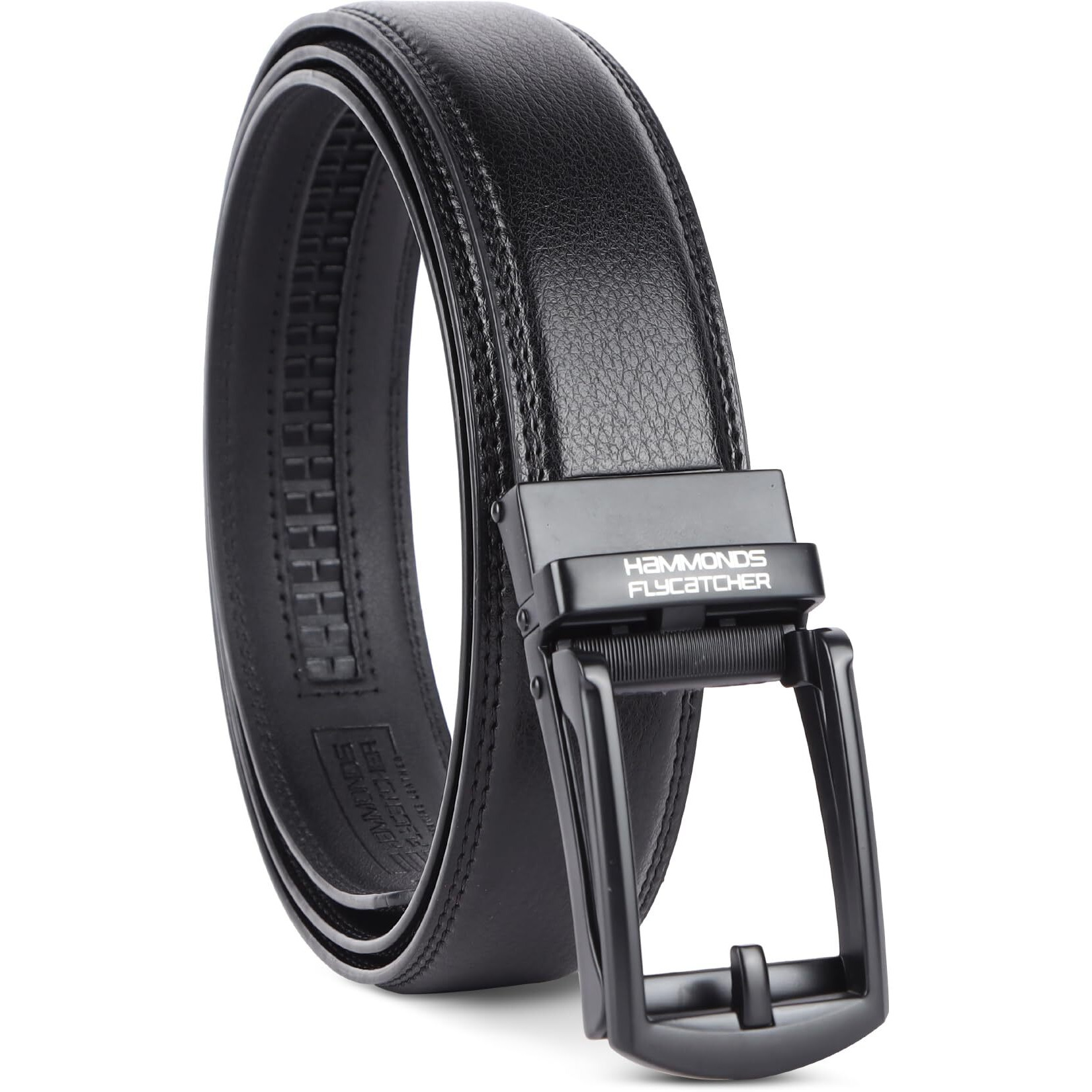 Hammonds Flycatcher Genuine Leather Belt For Men - Perfect For Formal And Casual Wear - Majestic Black - Adjustable Waistband Up To 46 Inches - Autolock Belt For Formal And Casual Wear