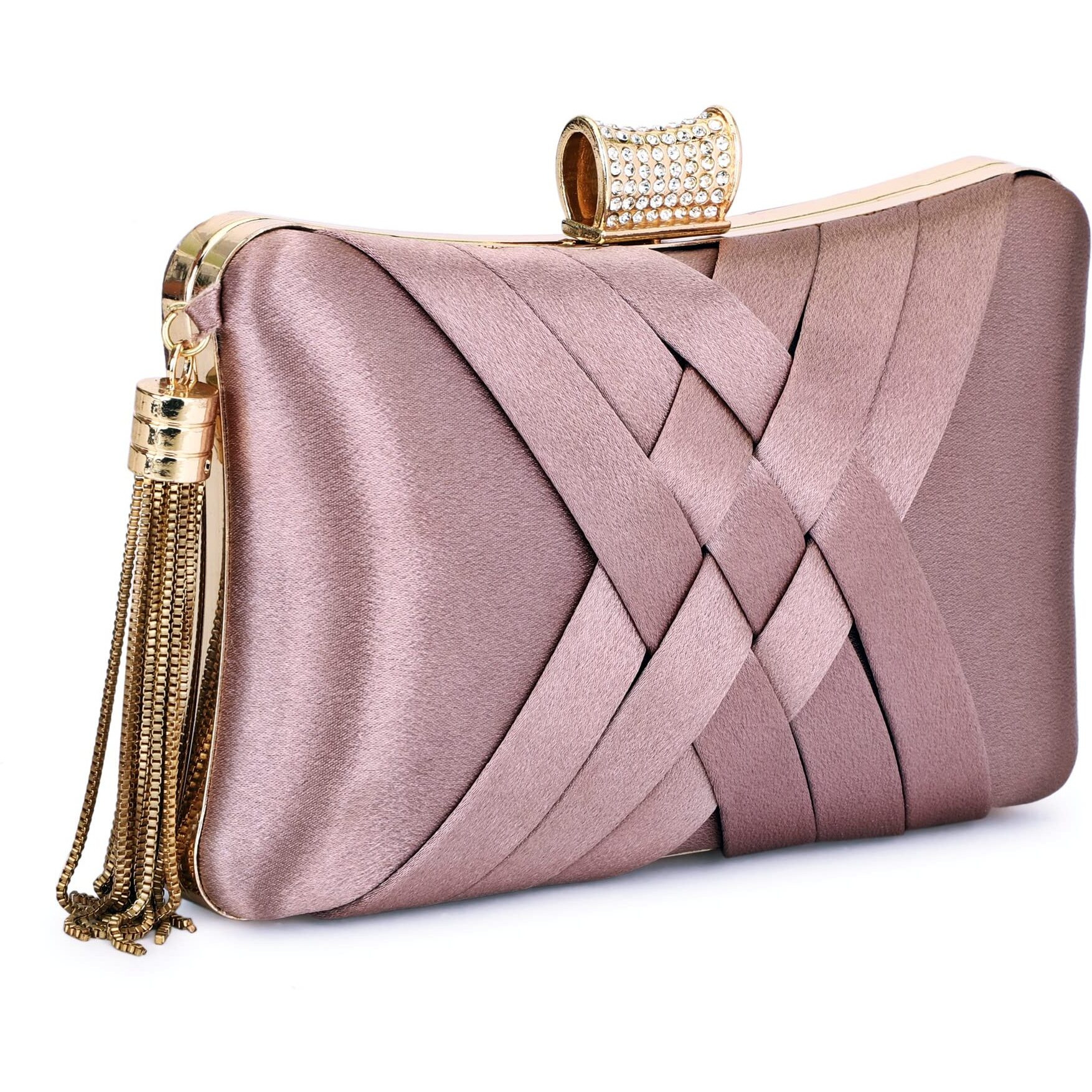 Tooba Women's Beautiful Flower Box Clutch Bag | Detachable Chain Sling Strap| Ladies Purse Wallet